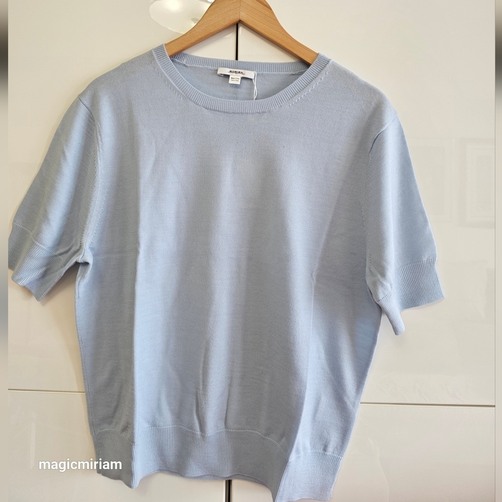 BNWT NEW RODIER PARIS WOOL SHORT SLEEVE SWEATER